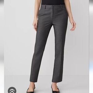 Ann Taylor Modern Charcoal Gray Straight Ankle Pant Size 12
